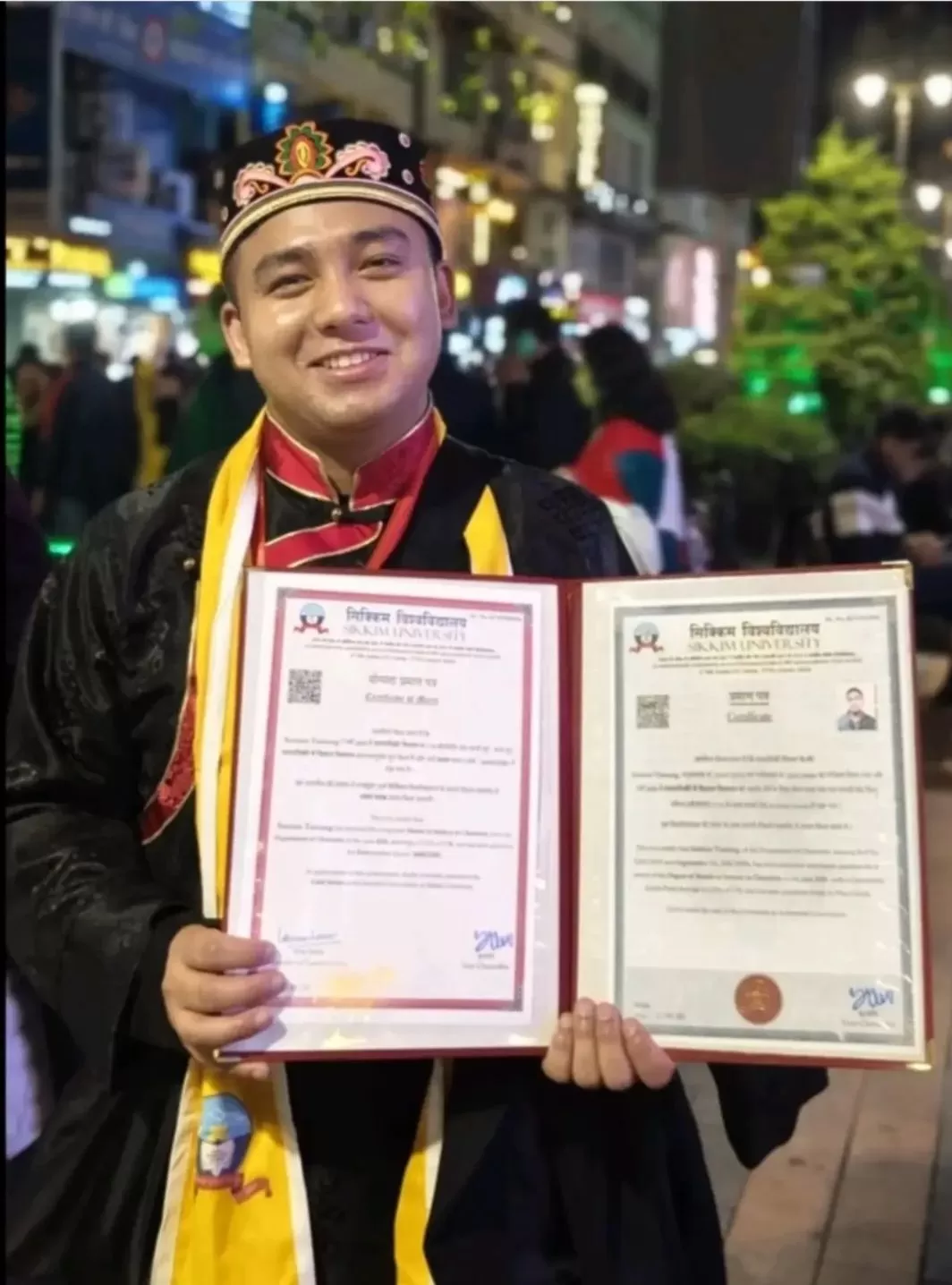 Saiman Tamang Honoured with Gold Medal at the 7th Convocation of Sikkim University.